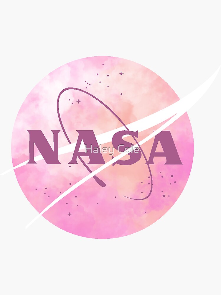 Fun pink cloud artsy NASA logo  Sticker for Sale by Haley Cole