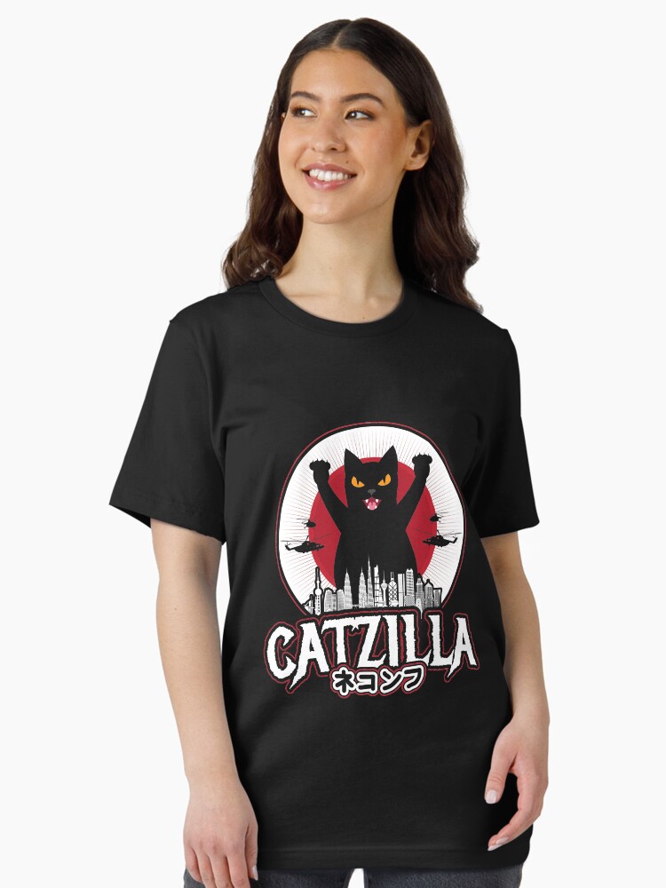 Thumbnail 1 of 7, Essential T-Shirt, Catzilla Japanese Sunset Style Cat Kitten Lover designed and sold by Teeshirtrepub.