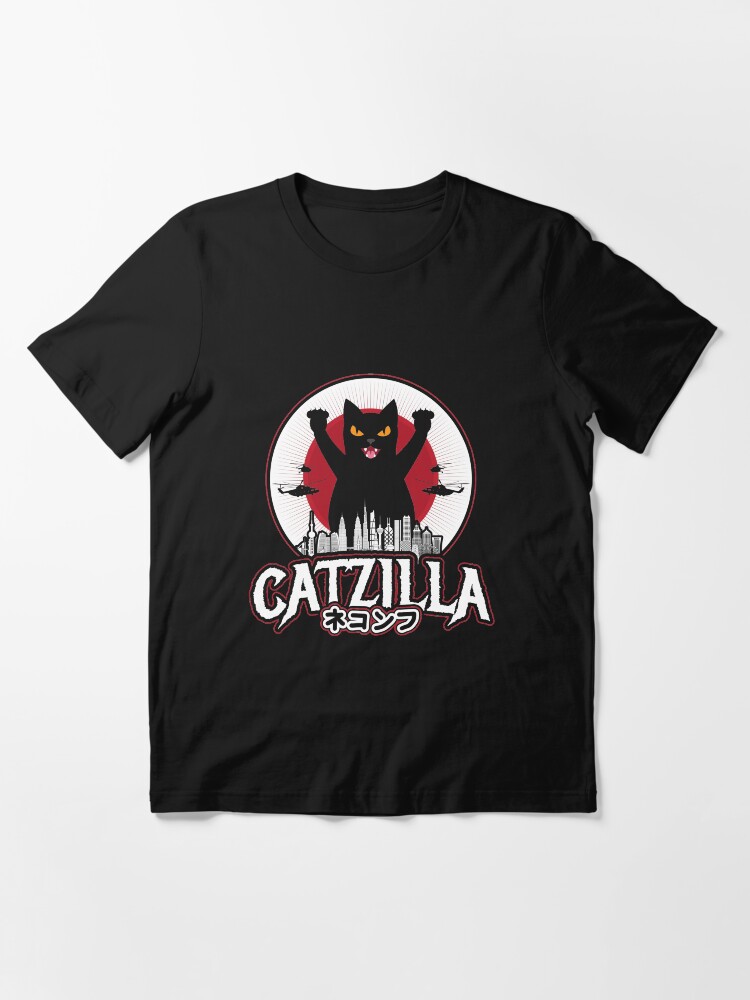 Thumbnail 3 of 7, Essential T-Shirt, Catzilla Japanese Sunset Style Cat Kitten Lover designed and sold by Teeshirtrepub.