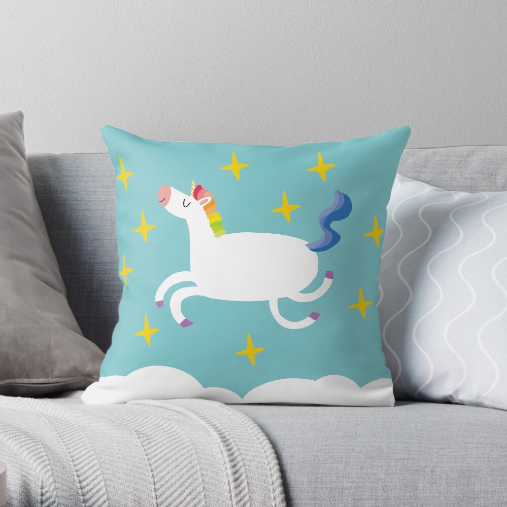 Happy Unicorn Day Throw Pillow