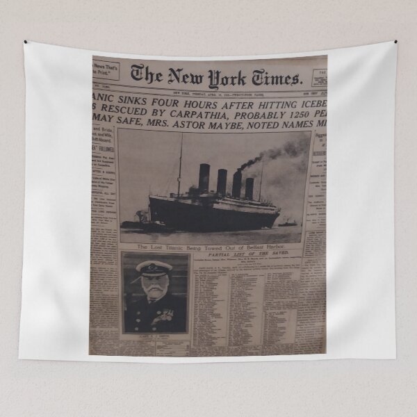 Item preview, FRONT FRONT OF THE NEW YORK TIMES THE DAY AFTER THE TITANIC SINK designed and sold by Shei86.