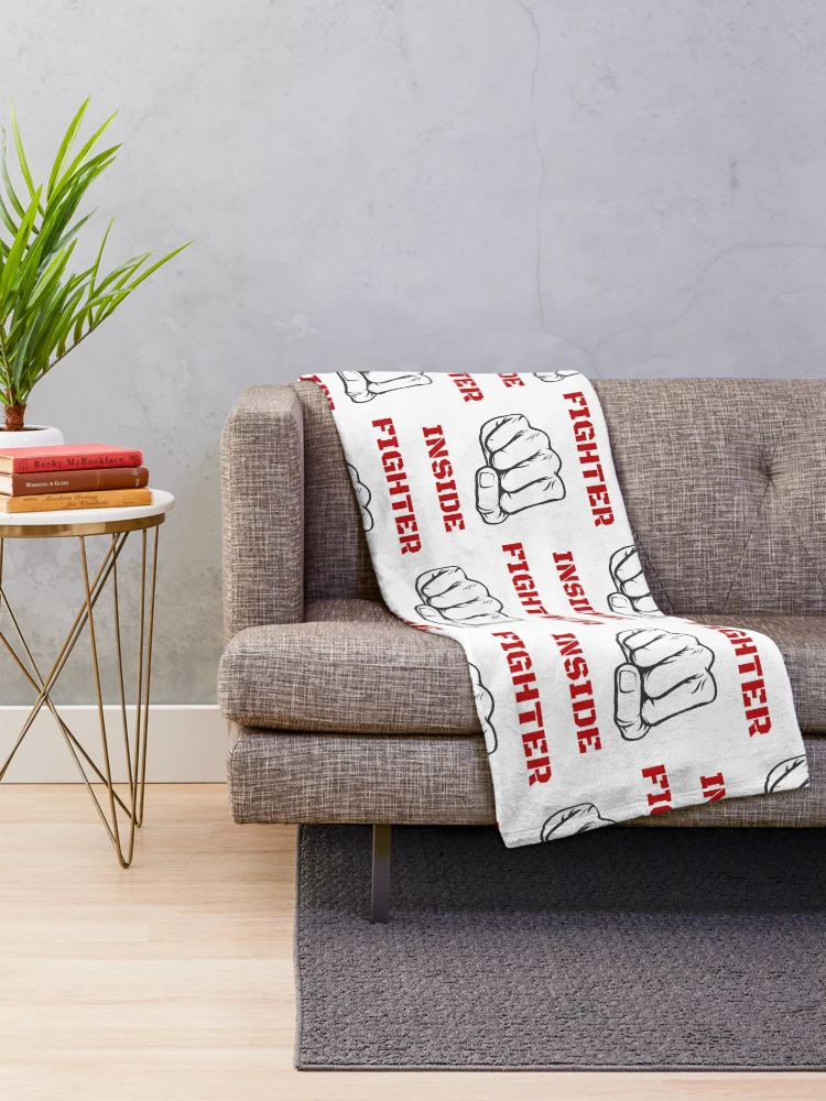 Thumbnail 2 of 6, Throw Blanket, Fighter Inside designed and sold by RIVEofficial.
