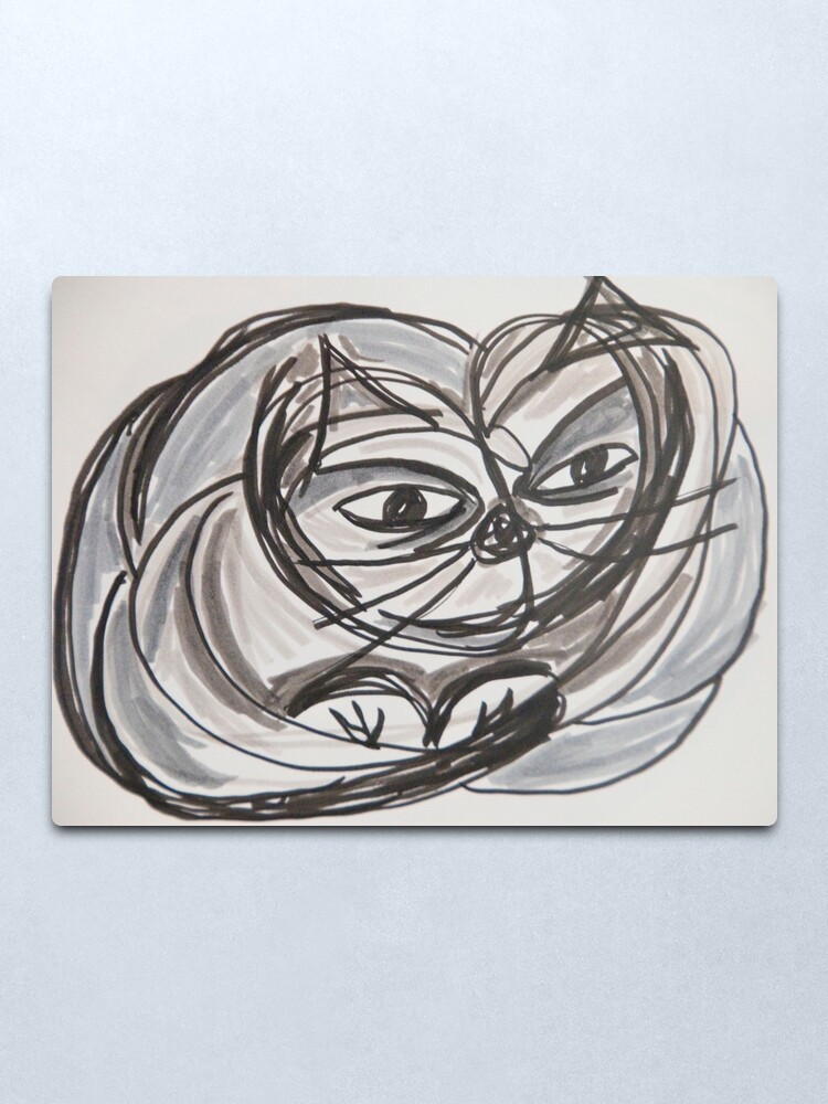 Alternate view of Fat Cat Metal Print