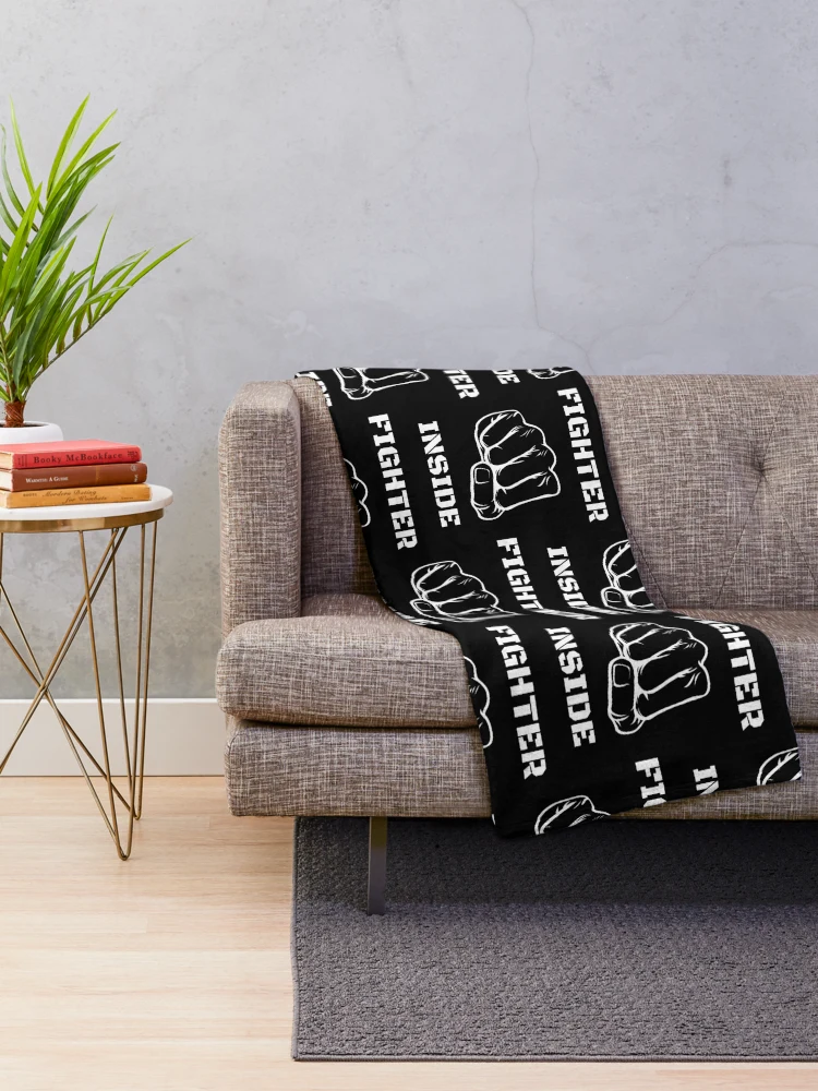 Thumbnail 2 of 6, Throw Blanket, Fighter Inside designed and sold by RIVEofficial.