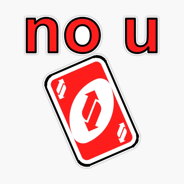 No U Meme Reverse Card Cross  Sticker for Sale by Altohombre