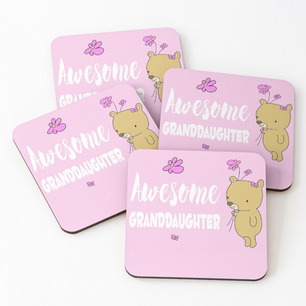 Item preview, Awesome Granddaughter with Sweet Bear and Flowers designed and sold by RosalieReeves.
