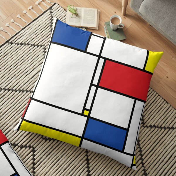 Mondrian Minimalist De Stijl Modern Art © fatfatin Coussin de sol