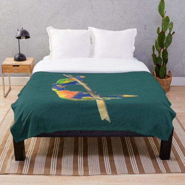 Item preview, A Pair of Parrots on a Dark Green Background designed and sold by STHoganArtist.