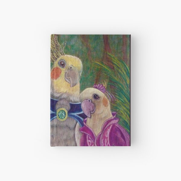Kik'e the bird and his Girlfriend, Happy Couple of Australian Nymphs Hardcover Journal