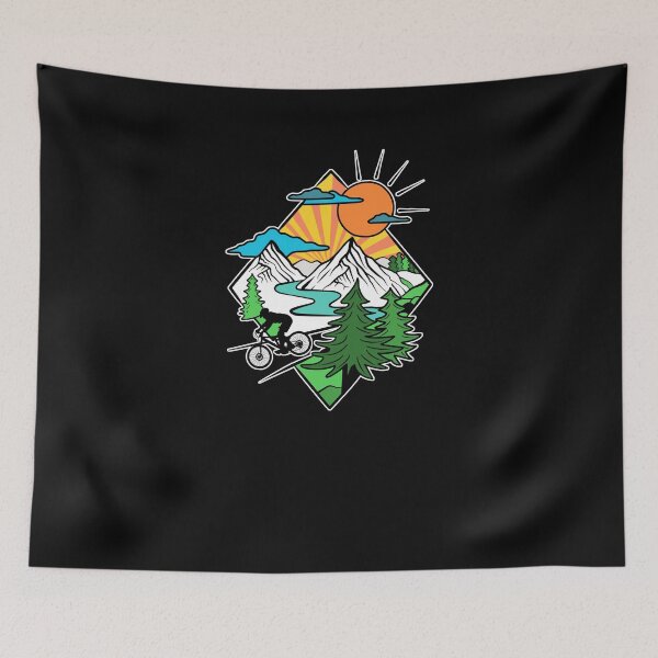 Item preview, Retro MTB Mountainbiking in Nature Downhill down the Mountain Trail designed and sold by Cedinho.