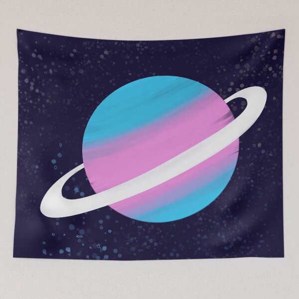 Item preview, trans pride planet in space designed and sold by calenca.