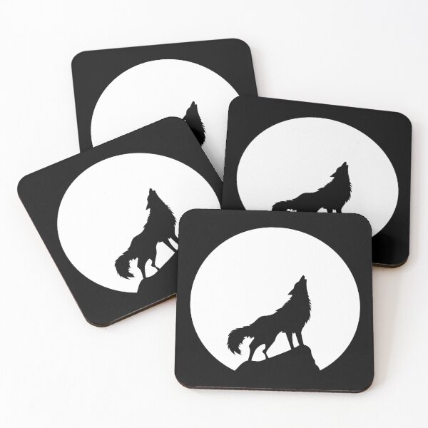 Artikelvorschau, Wolf Silhouette im Mondlicht. entworfen und verkauft von emphatic.