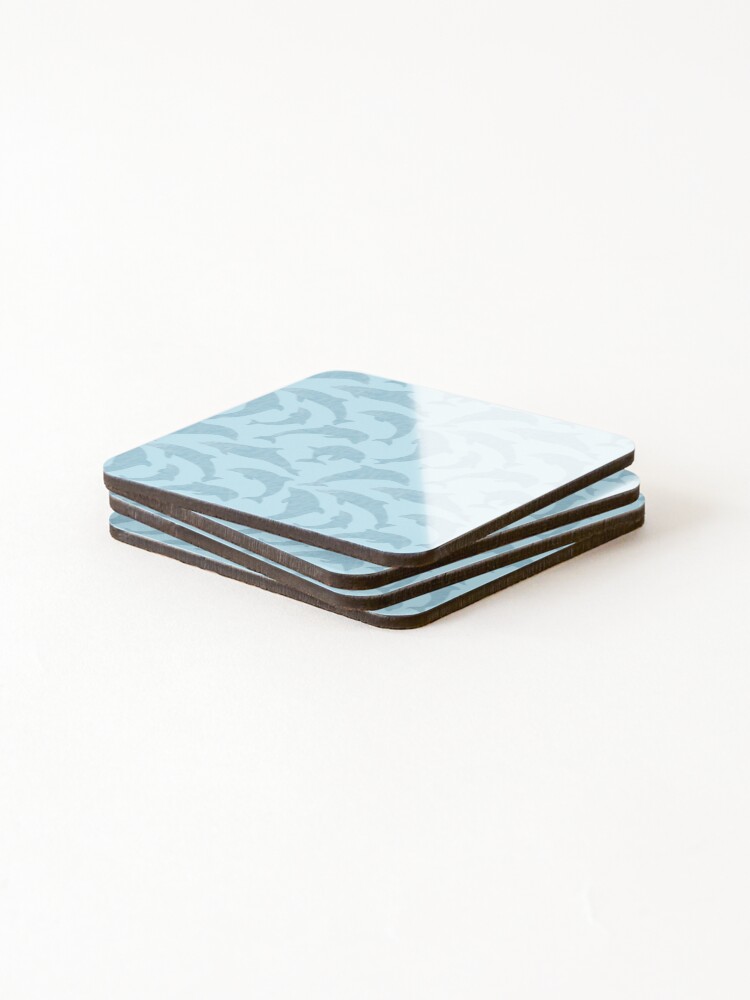 Thumbnail 4 of 5, Coasters (Set of 4), Blue dolphins pattern designed and sold by EngineerGoC.