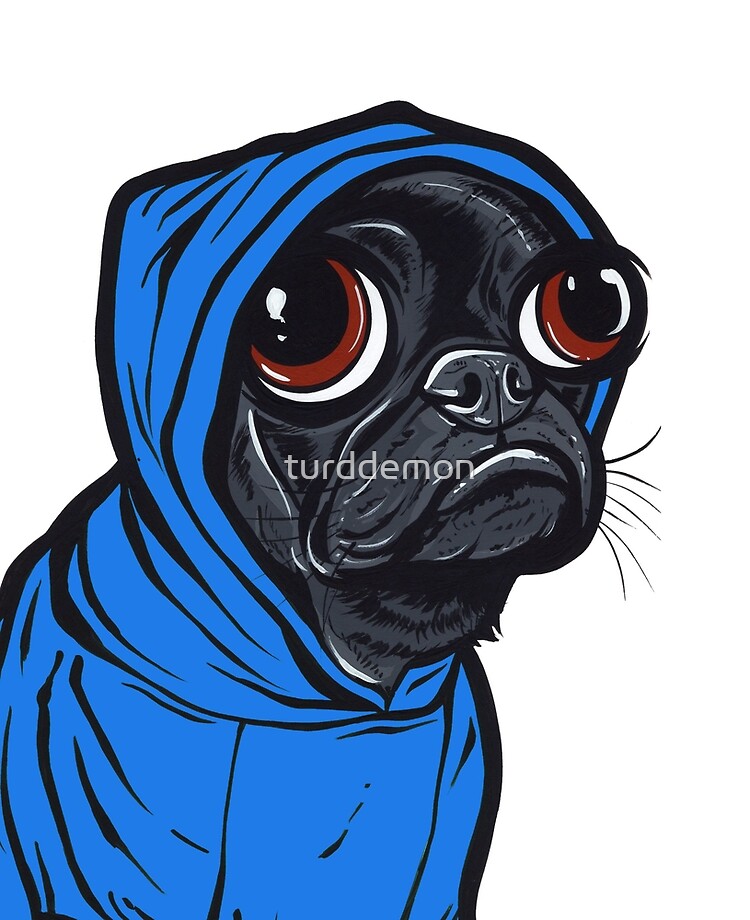 Black Pug Hoodie iPad Case Skin