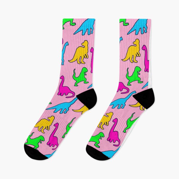 Item preview, Retro Neon Pop Art Dinosaurs on a Pink Background, Large-Size Repeating Pattern designed and sold by Nicolette Olivier.