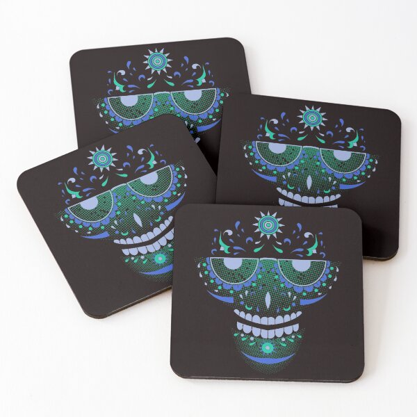 Item preview, Transparent Abstract Sugar Skull Blue designed and sold by aventi24.