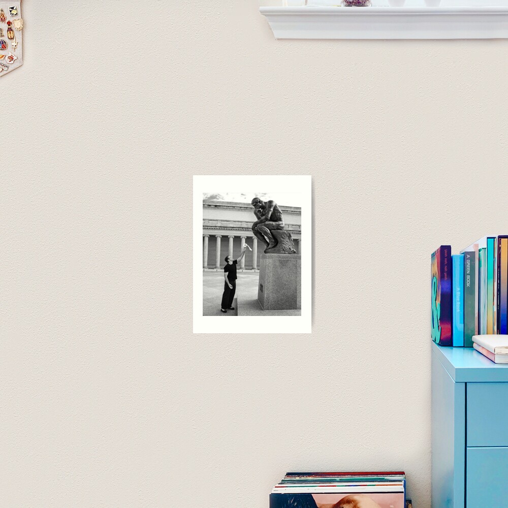 Robin Williams Giving 'The Thinker' Toilet Paper Art Print