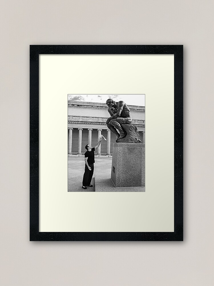 Alternate view of Robin Williams Giving 'The Thinker' Toilet Paper Framed Art Print