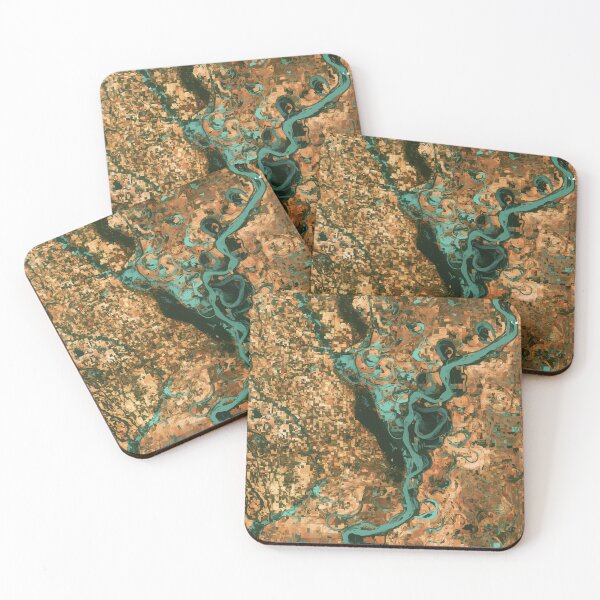 Item preview, NASA Aerial Mississippi Towns, fields & Pastures Surround the Swirls of the Mississippi River designed and sold by digitalvintage.
