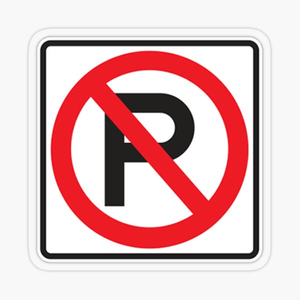  NO PARKING SYMBOL Transparent Sticker