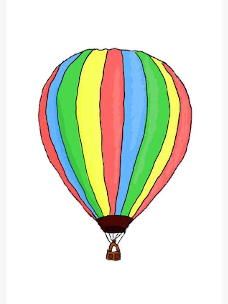 Hand drawn sketch hot air balloon in color Vector Image