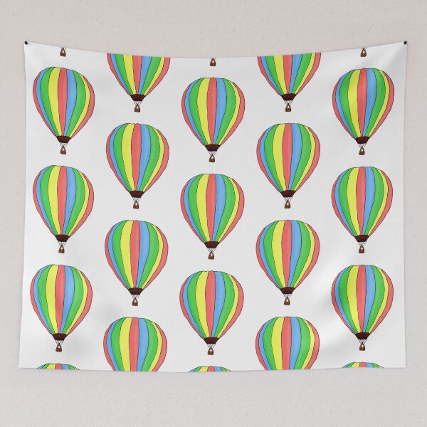 Item preview, Colorful hot air balloon art design hand drawing  designed and sold by MindChirp.