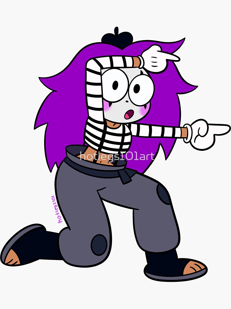 "Enid Mime 2 (OK KO Sticker)" Sticker for Sale by hotlegs101art Redbubble
