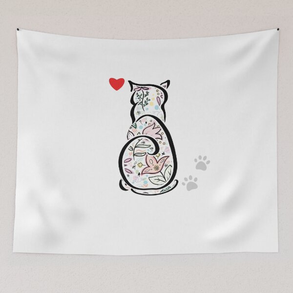 Item preview, Cat Kitten floral flower pattern for spring and summer designed and sold by Kate Hyunsu Cho.