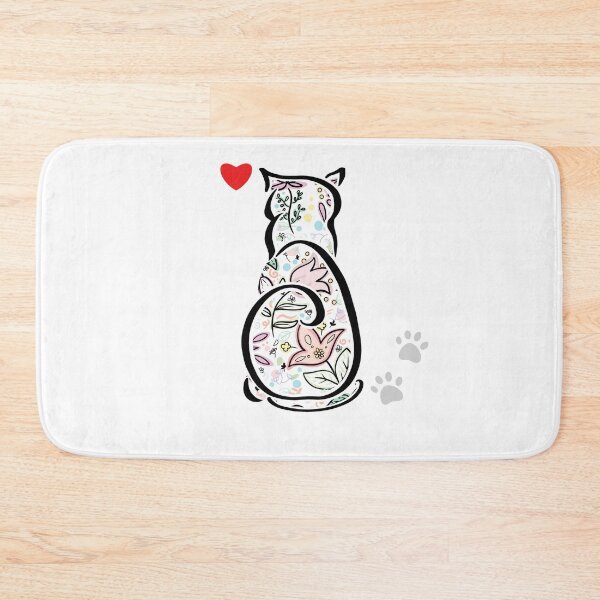 Item preview, Cat Kitten floral flower pattern for spring and summer designed and sold by Kate Hyunsu Cho.