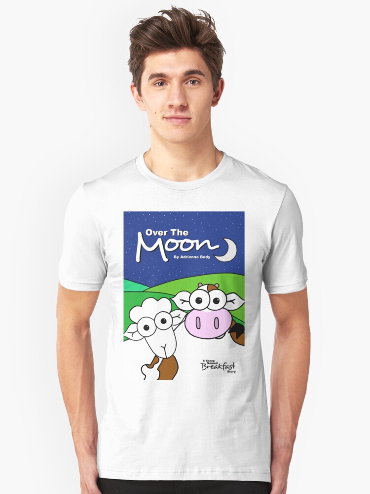 Alternate view of Cover Art - Over The Moon: A Sheep Named Breakfast Story Slim Fit T-Shirt