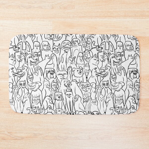 Item preview, Cat Bird Dog Pattern - Black and White designed and sold by BigWithBugEyes.