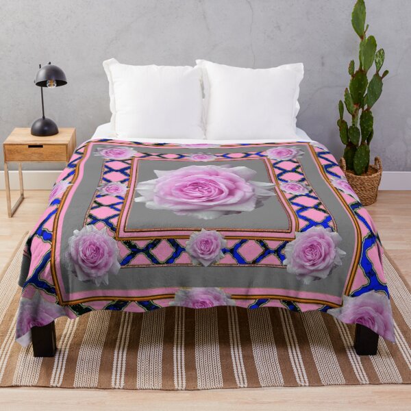 Item preview, GREY ART & PINK ROSES ABSTRACT PATTERN designed and sold by sharlesart.