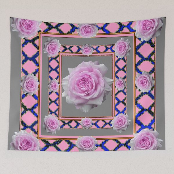 Item preview, GREY ART & PINK ROSES ABSTRACT PATTERN designed and sold by sharlesart.