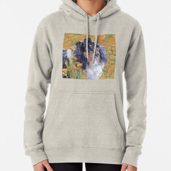 Collie Fine Art Painting Pullover Hoodie