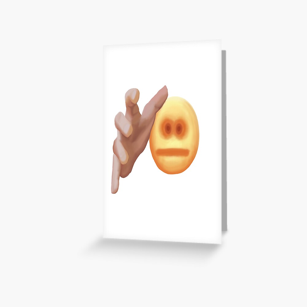 "cursed emoji painted" greeting cardjlyerhot redbubble