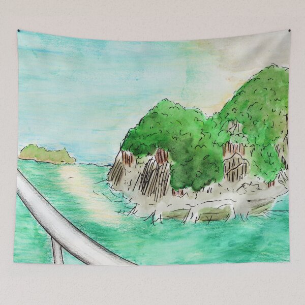 Item preview, Colorful Japanese Island View from the Bridge designed and sold by robinyukiko.