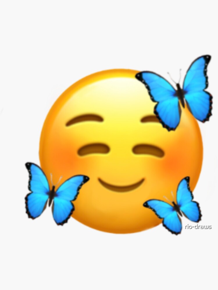 "Butterflies Emoji" Sticker by riodraws Redbubble