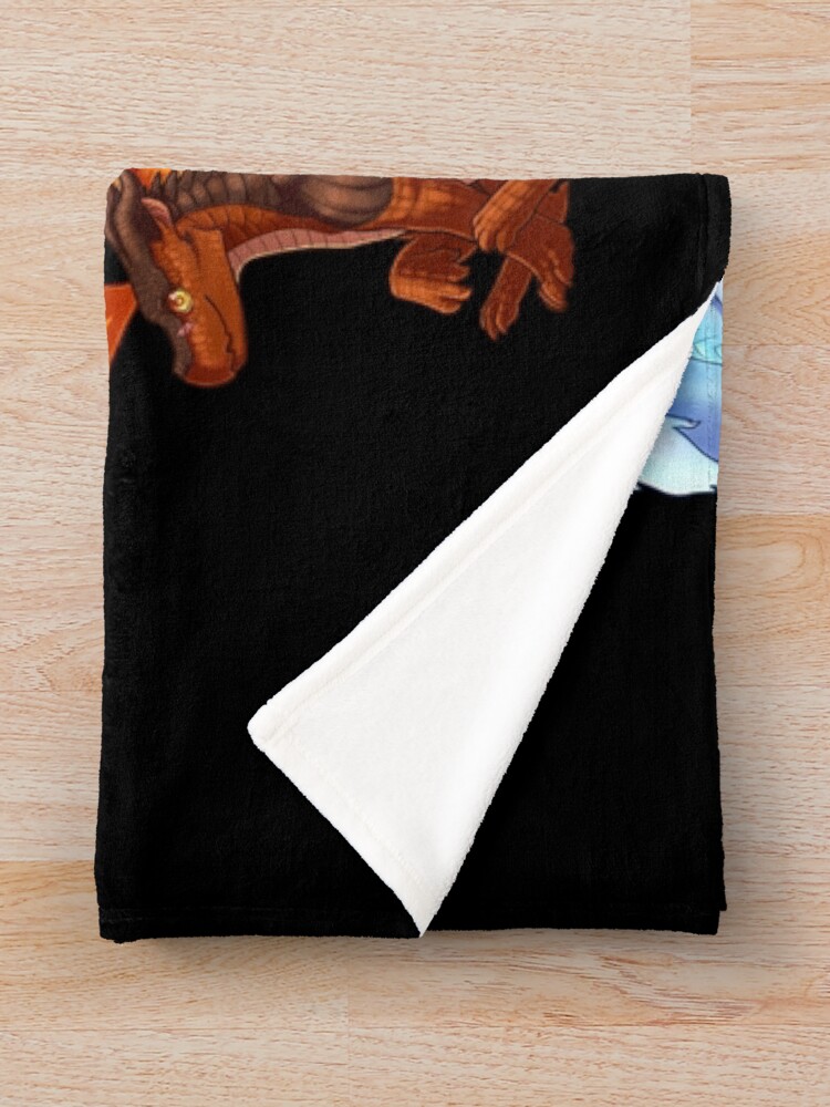 Alternate view of Wings of Fire - Jade Winglet Dragonets: Moonwatcher, Winter, Qibli, Peril, Turtle, Umber, Kinkajou Throw Blanket