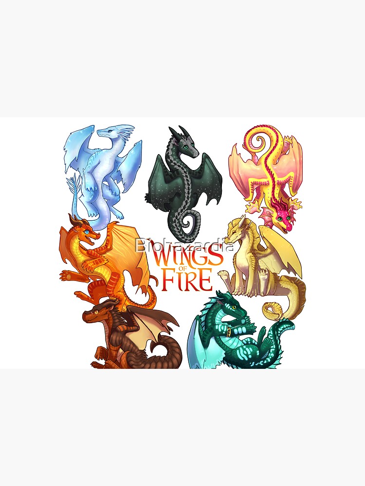Wings of Fire - Jade Winglet Dragonets: Moonwatcher, Winter, Qibli, Peril, Turtle, Umber, Kinkajou by Biohazardia