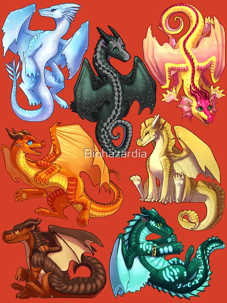 Wings of Fire - Jade Winglet Dragonets: Moonwatcher, Winter, Qibli, Peril,  Turtle, Umber, Kinkajou Kids T-Shirt for Sale by Biohazardia