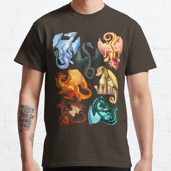 Wings of Fire - Jade Winglet Dragonets: Moonwatcher, Winter, Qibli, Peril, Turtle, Umber, Kinkajou Classic T-Shirt