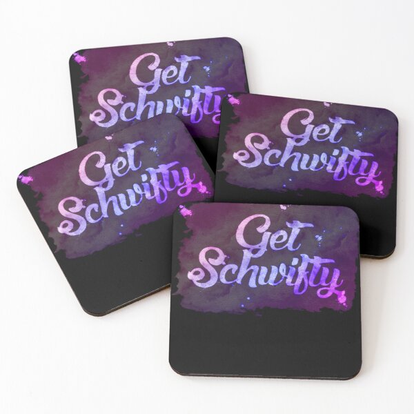 Get Schwifty Watercolor Paint Canvas Art Coasters (Set of 4)
