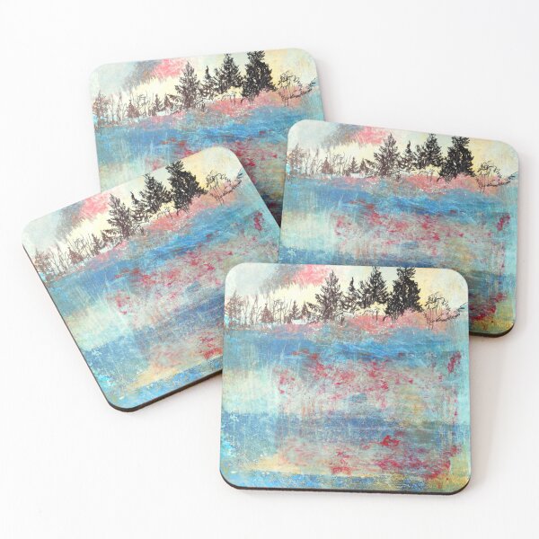 Item preview, Rainbow Hillside Abstraction with Evergreens designed and sold by John Fish.