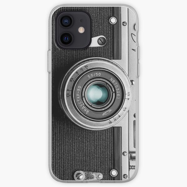 Camera with blue lens for funny photographer gift iPhone Soft Case