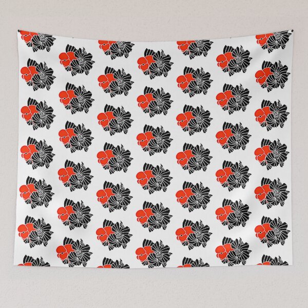 Aperçu de l'œuvre Oranda rouge et noir Goldfish Logo 20 E créée et vendue par Nosnah.