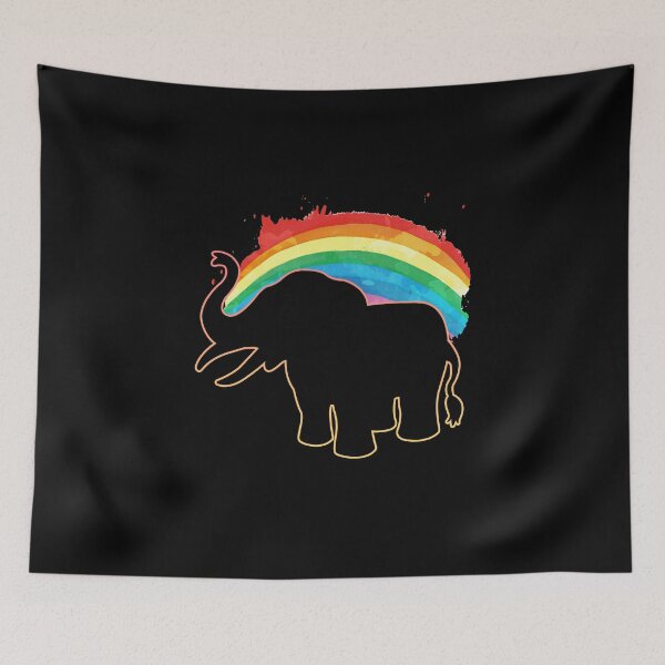 Item preview, Rainbow elephant elephant wildlife gift designed and sold by redshirtz.