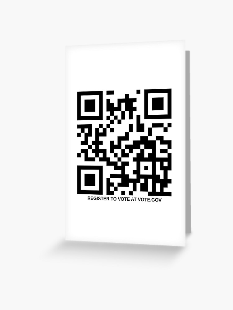 Register To Vote Qr Code Greeting Card By Tvm9742 Redbubble