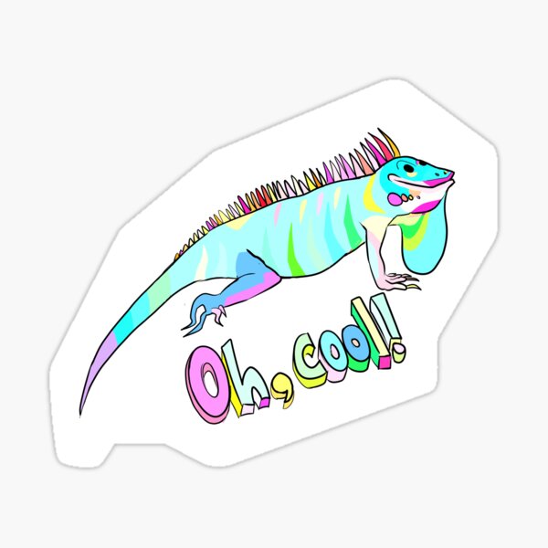 "Oh, cool!" Iguana Sticker