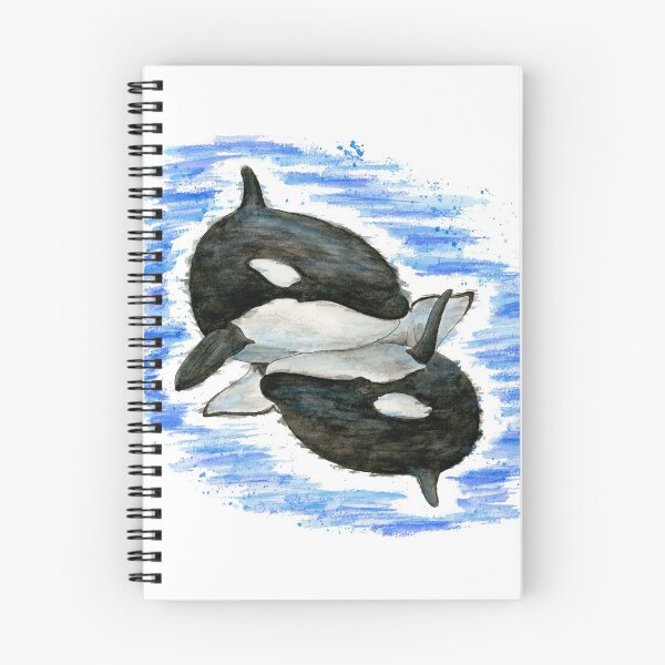Item preview, Pair of Killer Whales Water Color Painting - Little Sisters designed and sold by ArtyOrca.