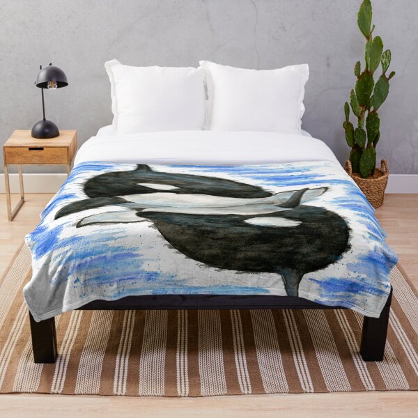 Item preview, Pair of Killer Whales Water Color Painting - Little Sisters designed and sold by ArtyOrca.